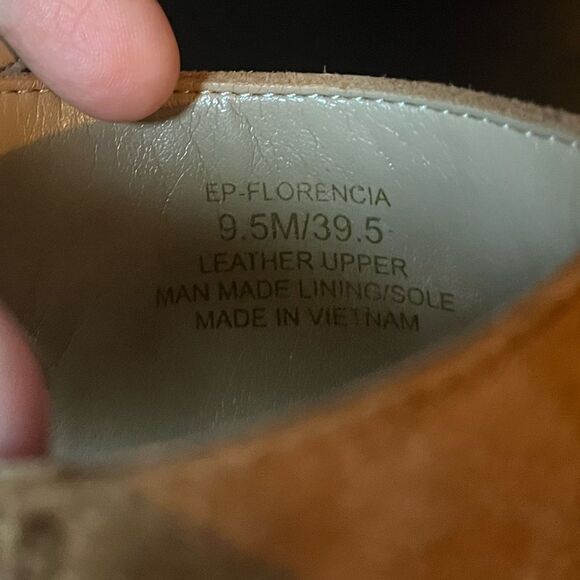 NWOT Enzo Angiolini Florencia Suede Beige Heeled Sandal Strappy Buckle SZ 9.5 - Picture 6 of 6